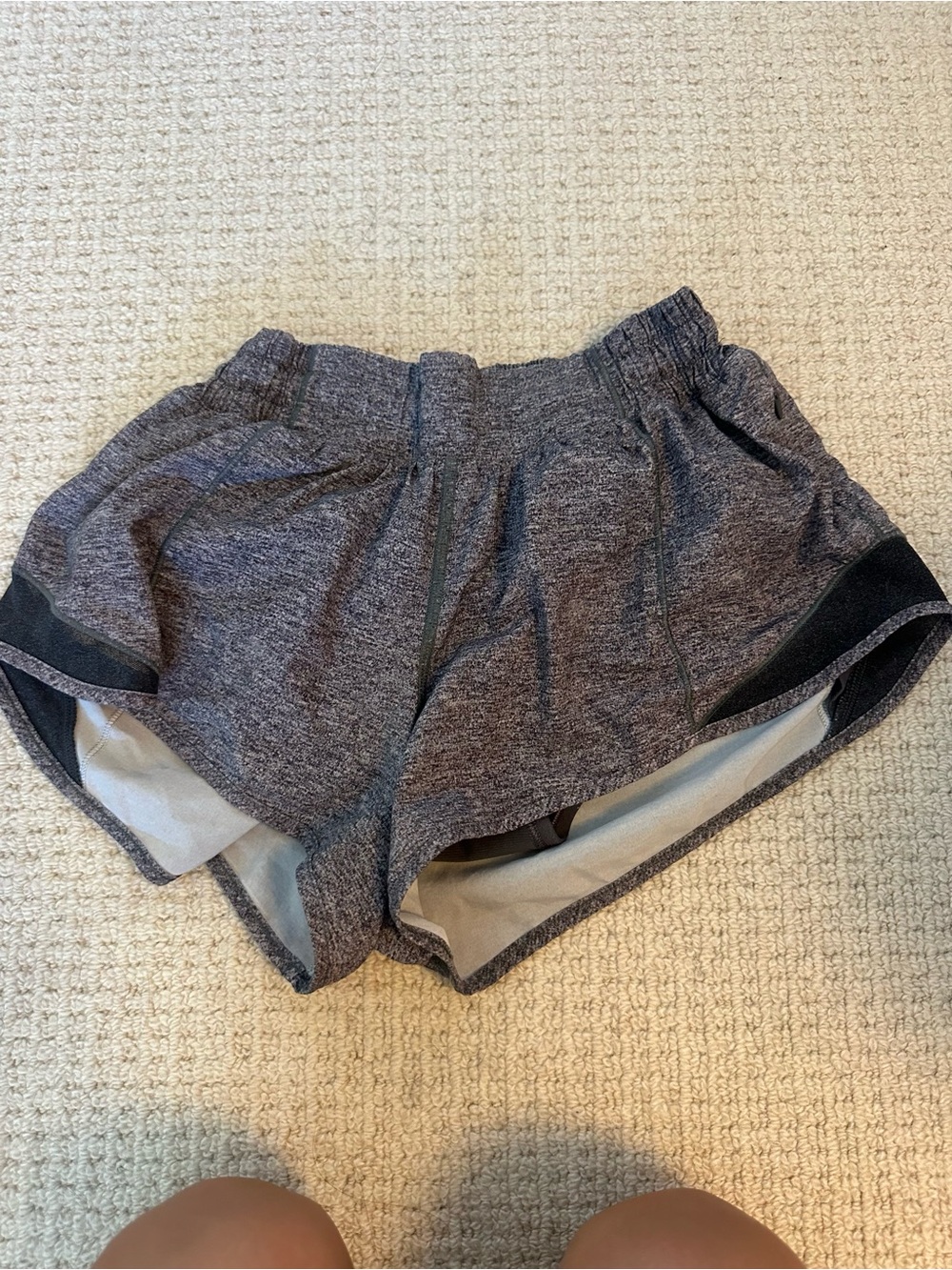 lululemon athletica Heathered Grey Athletic Running Shorts